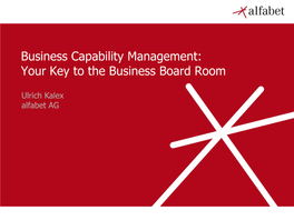 Business Capability Management: Your Key to the Business Board Room
