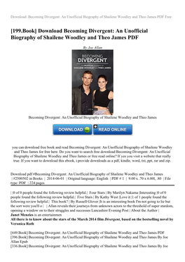 An Unofficial Biography of Shailene Woodley and Theo James PDF Free