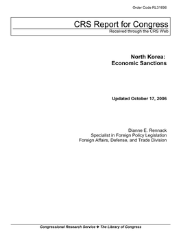 North Korea: Economic Sanctions