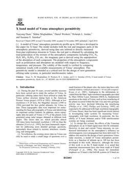 X Band Model of Venus Atmosphere Permittivity