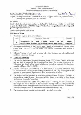 Government of India Bhabha Atomic Research Centre Electron Beam Centre,.Kharghar, Navi Mumbai