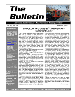 The Bulletin BROOKLYN PCC CARS’ 80 ANNIVERSARY