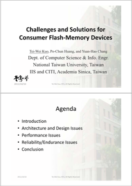 Challenges and Solutions for C Fl H M D I Consumer Flash-Memory