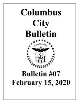 Bulletin #07 February 15, 2020