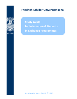 Friedrich-Schiller-Universität Jena Study Guide for International Students in Exchange Programmes