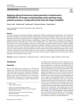 Adapting Spherical-Harmonics-Based Geometric Morphometrics