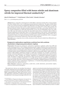 Epoxy Composites Filled with Boron Nitride and Aluminum Nitride for Improved Thermal Conductivity*)