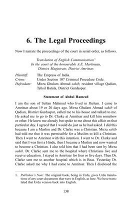 6. the Legal Proceedings