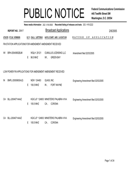 Broadcast Applications 2/8/2005