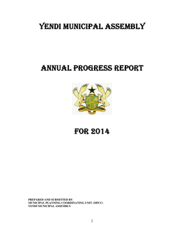 Yendi Municipal Assembly Annual Progress Report