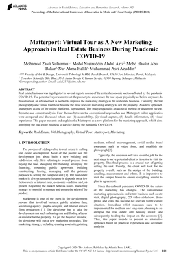 Matterport: Virtual Tour As a New Marketing Approach in Real Estate