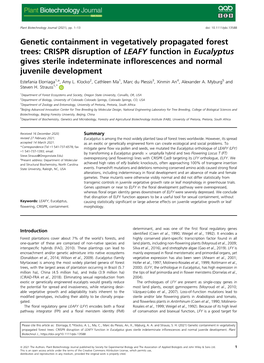 Genetic Containment in Vegetatively Propagated Forest Trees: CRISPR