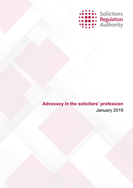 Advocacy in the Solicitors' Profession January 2019