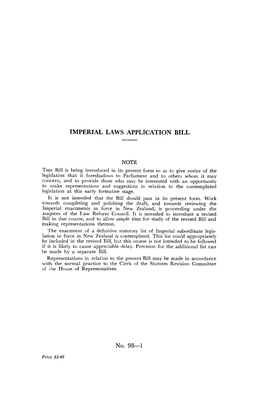Imperial Laws Application Bill-98-1