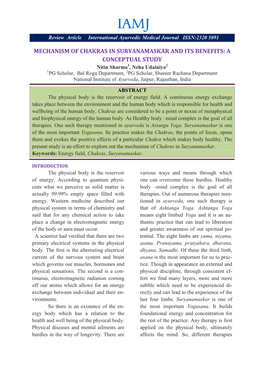 Mechanism of Chakras in Suryanamaskar and Its