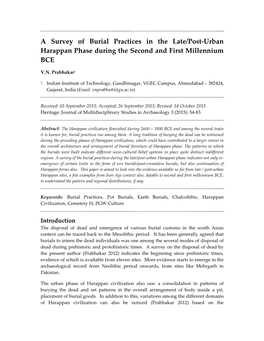 A Survey of Burial Practices in the Late / Post-Urban Harappan Phase During the Second