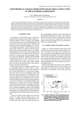 Milner and Duncan Etendeka Quartz Latites