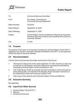 CS-20-44 DRT and Metrolinx Requests