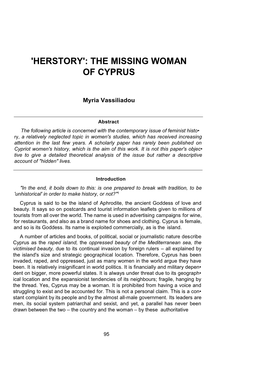 'Herstory': the Missing Woman of Cyprus