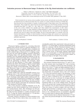 Ionization Processes in Fluorescent Lamps:… Physical Review E 71, 056404 ͑2005͒