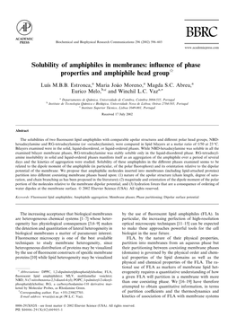 Influence of Phase Properties and Amphiphile Head Group