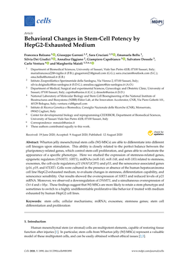 Behavioral Changes in Stem-Cell Potency by Hepg2-Exhausted Medium