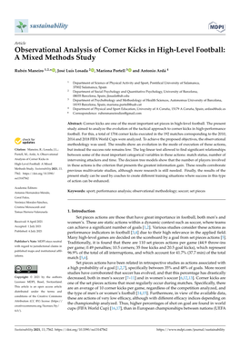 Observational Analysis of Corner Kicks in High-Level Football: a Mixed Methods Study