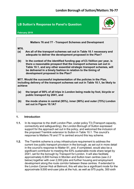 London Borough of Sutton/Matters 76-77