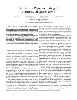 Statistically Rigorous Testing of Clustering Implementations