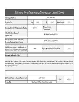 Statoil Canada ESTMA Report 2017-Revised.Xlsx