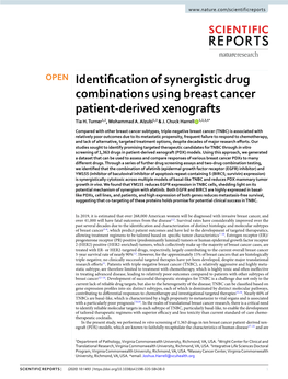 Identification of Synergistic Drug Combinations Using Breast Cancer