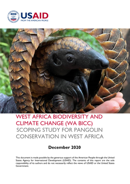 USAID WA Bicc Scoping Study for Pangolin Conservation in West Africa