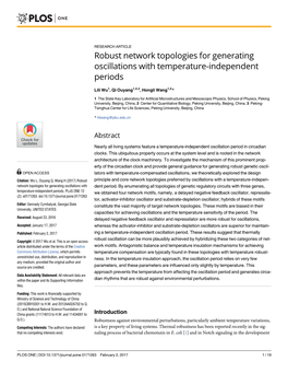 Robust Network Topologies for Generating Oscillations with Temperature-Independent Periods