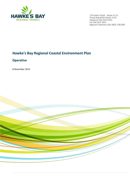 Hawke's Bay Regional Coastal Environment Plan Operative
