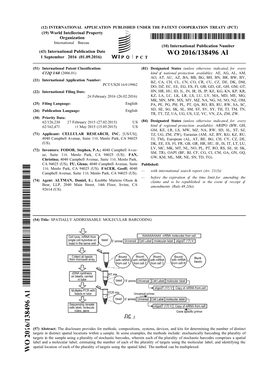 WO 2016/138496 Al 1 September 2016 (01.09.2016) P O P C T