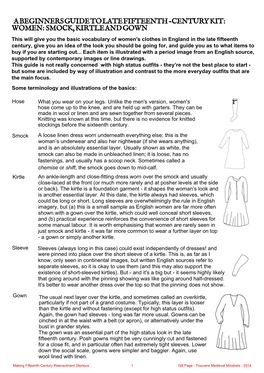 Women: Smock, Kirtle and Gown