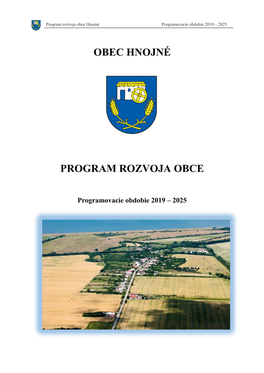 Obec Hnojné Program Rozvoja Obce