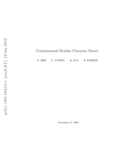 Computational Modular Character Theory