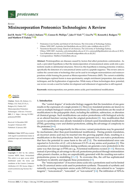 Misincorporation Proteomics Technologies: a Review