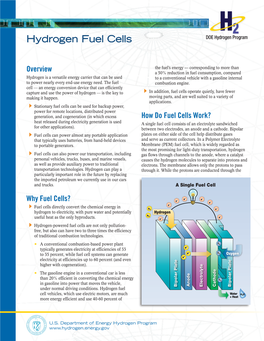 Hydrogen Fuel Cells Fact Sheet