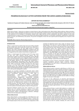 Pharmacologically Active Saponins from the Genus Albizia (Fabaceae)