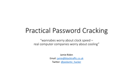 Practical Password Cracking