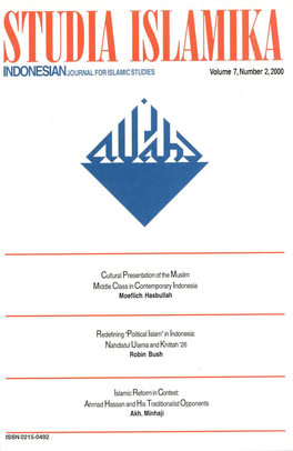 $Tl]DH M INDONESIAN,Tournal for Rslamtc Studtes Volume 7, Number 2,2000