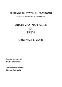 Archivio Notarile Di Trevi