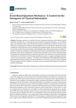 Event-Based Quantum Mechanics: a Context for the Emergence of Classical Information