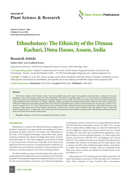 The Ethnicity of the Dimasa Kachari, Dima Hasao, Assam, India