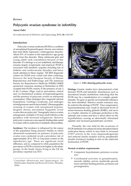 Polycystic Ovarian Syndrome in Infertility