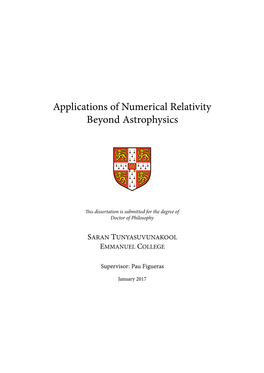 Applications of Numerical Relativity Beyond Astrophysics