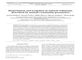 Bioturbation and Irrigation in Natural Sediments, Described by Animal-Community Parameters