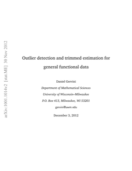 Outlier Detection and Trimmed Estimation for General Functional Data